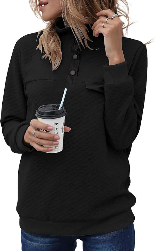 BTFBM Women Fashion Quilted Pattern Lightweight Zipper Long Sleeve Plain Casual Ladies Sweatshirts Pullovers Shirts Tops by BTFBM