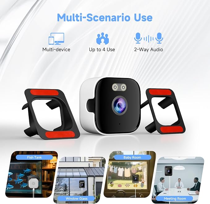 AXB Window Camera for Home Security: 2.4GHz&5GHz WiFi 4K Indoor Camera with Color Night Vision - Smart Motion Detection 24/7 Recording - Easy&Quick Install Includes 2 Multi-Angle Window Mounts - Image 7