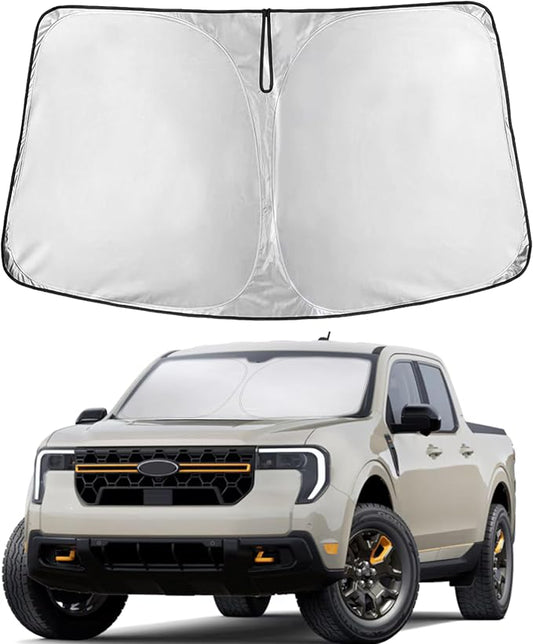 Econour Windshield Sun Shade Compatible for Ford Maverick 2022-2024 2025 2026 Sun Shade Front Windshield Sun Visor Foldable Thicker 5-Layer Block Heat and Sun UV Rays | Car Accessories by EcoNour
