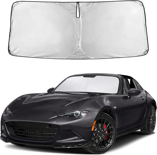 EcoNour Windshield Sunshade Compatible for Mazda MX5 Miata Convertible 2016-2023 2024 2025, Sun Visor for Front Windshield & Window Sun Shade Cover, UV Heat Blocker & Protector, Car Accessories by EcoNour