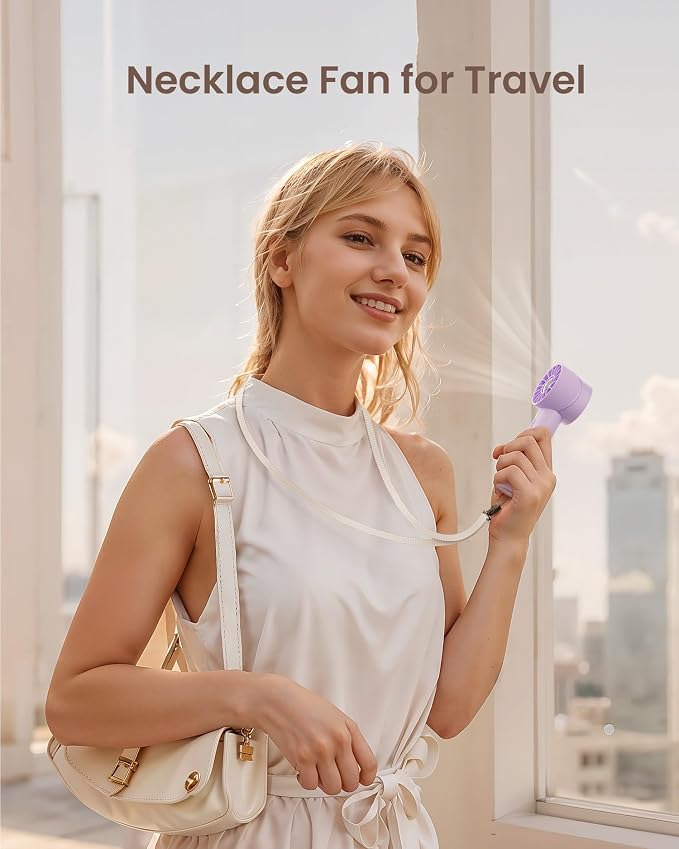 Portable Mini Handheld Turbo Fan, 4 Speed High Velocity Personal Cooling Device [Max 16H], Rechargeable Purse Travel Essential for Vacation/Beach/Trip - Purple - Image 6