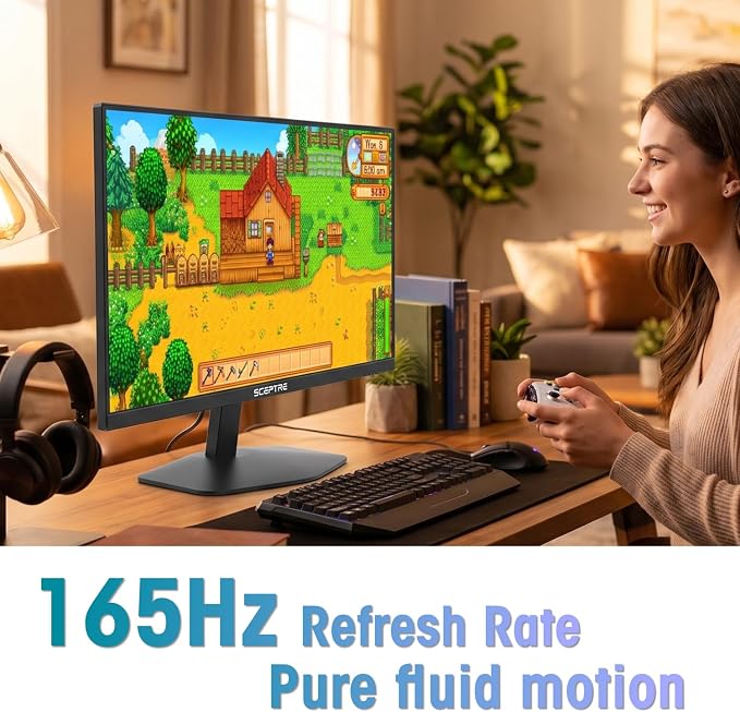 New! Sceptre 24-inch Prime Gaming Monitor DisplayPort x2 165Hz HDMI x2 165Hz Build-in Speakers, Machine Black 2027 (E248B-FW165T Series) - Image 5