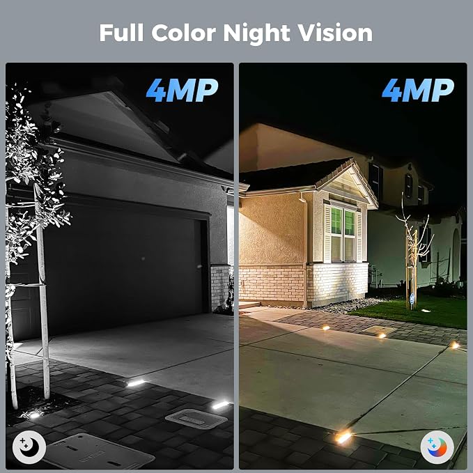 Hiseeu Solar Security Cameras Wireless Outdoor, Battery Powered 3K 4MP Surveillance Indoor WiFi Smart Cameras for Home Security Outside, Motion Detection, Waterproof, Color Night Vision, 2-Way Audio - Image 5