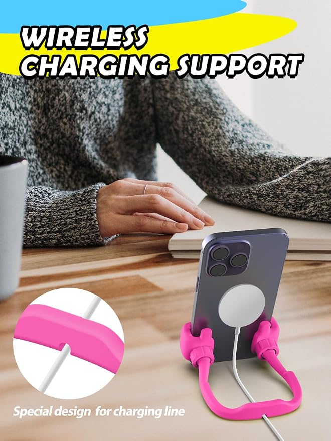 Teens Girls Women Gifts Cell Phone Holder: Thumbs Up Lazy Phone Holder for Desk Gifts for Adults Kids Teenager Wife Mom Funny White Elephant Useful Christmas Stocking Stuffers Trendy Stuff Hot Pink - Image 6