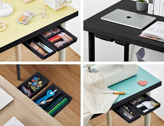 Bostitch Konnect Under Desk Drawer,Self-Adhesive Slide Out Storage Organizer with 4 Customizable Dividers,2 Count (Pack of 6) - Image 5
