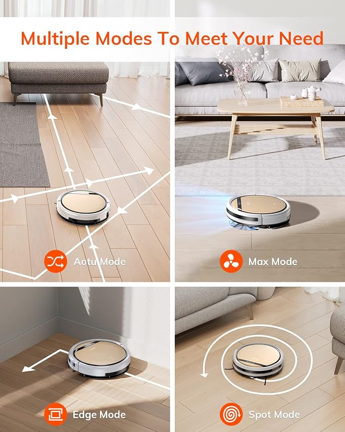 ILIFE V5s Plus Robot Vacuum and Mop Combo with Wi-Fi/App/Alexa, Automatic Self-Charging Robotic Vacuum Cleaner, Slim and Quiet, Cleans Hard Floors Carpets and Pet Hair (V5s Pro Upgrade Version) | Remote, App & Voice Control, Automatic Self-Charging, Sl... - Image 4