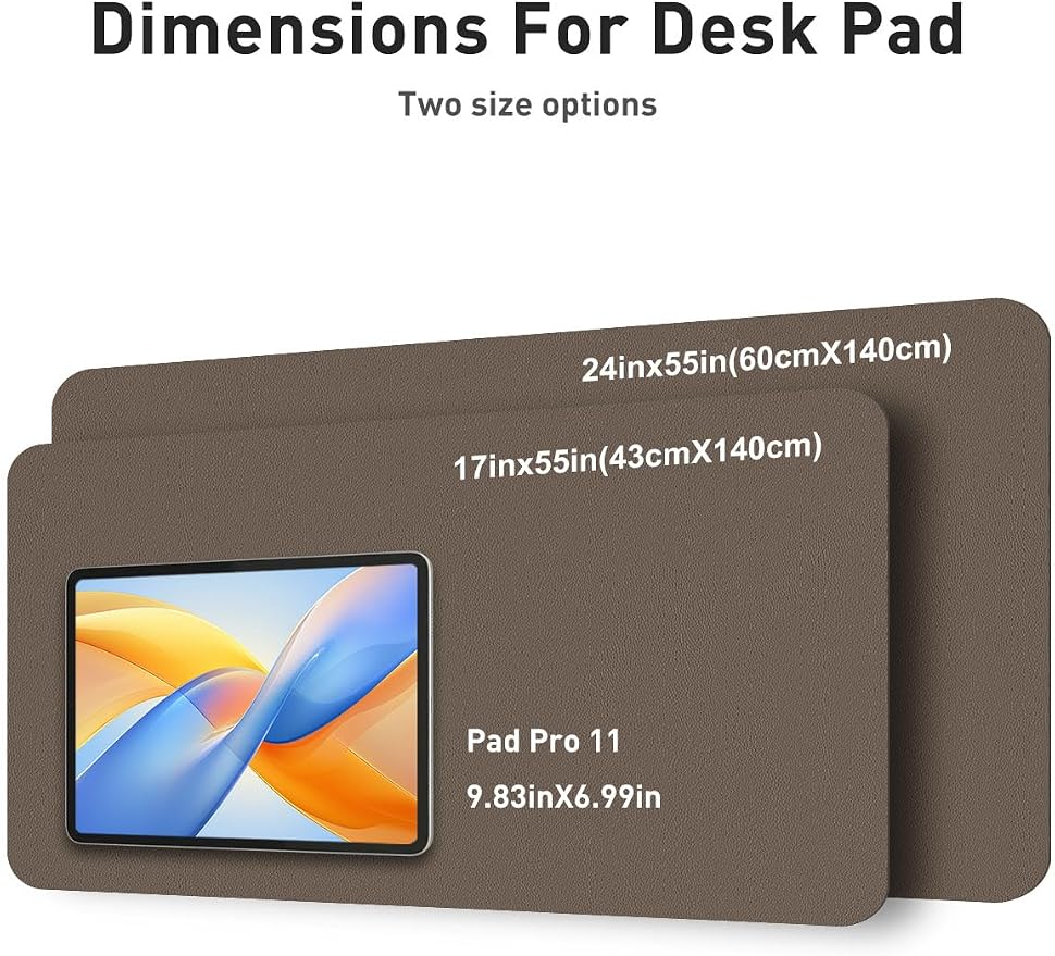 Aothia Faux Leather Desk Mat - Large Mouse Pad, Non-Slip PU Leather Blotter, Waterproof Writing Surface for Office and Home (Coffee 55" x 24") - Image 5