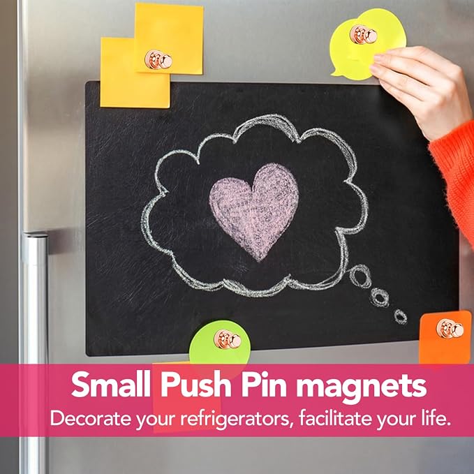 LOVIMAG Fridge Magnets 18Pcs for Refrigerator Whiteboard, Rose Gold | Small Strong Neodymium Metal Cute Push Pin for Classroom, Kitchen, Accessories Decorative, Office, Calendar - Image 8
