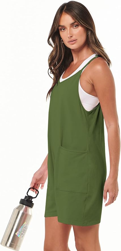 ANRABESS Womens Rompers Summer Casual Loose Sleeveless Overalls Spaghetti Strap Shorts Jumpsuit 2026 Beach Vacation Clothes - Image 5