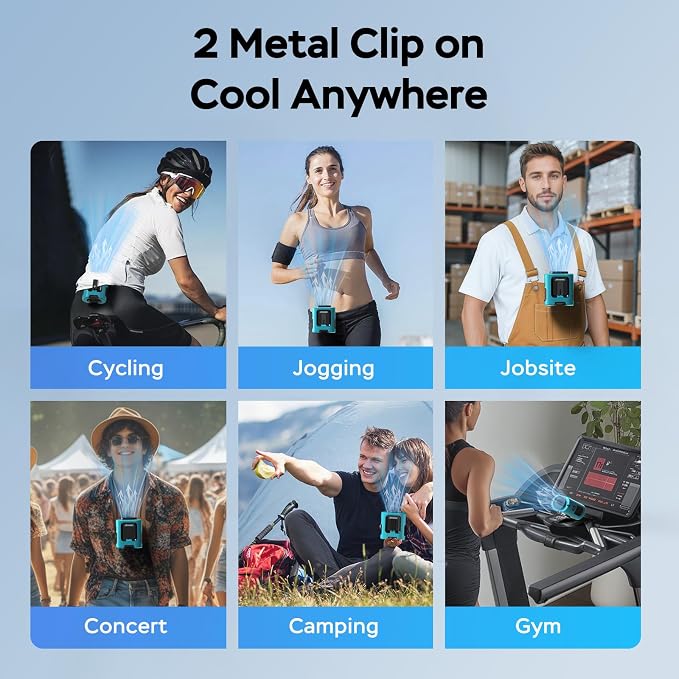 AMACOOL Mini Portable Waist Fan Clip on, Gifts for Father Him Men Dad Husband, 13000RPM Rapid-Cooling Personal Neck Fans, Wearable Shirt Belt Fan for Women Men Outdoor Work Jobsite Travel Camping - Image 6