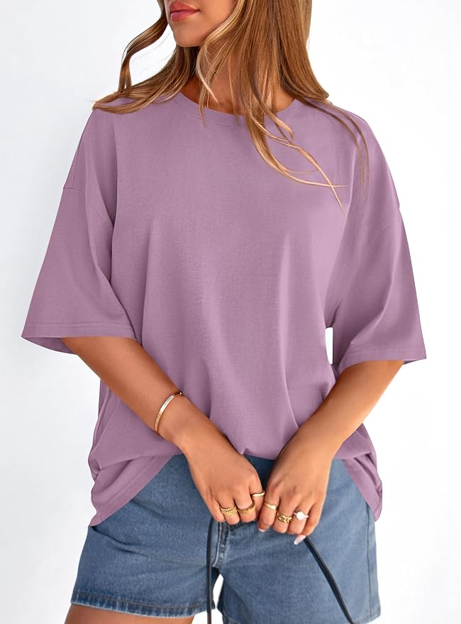 PRETTYGARDEN Womens 2026 Spring Going Out Tops Casual Short Sleeve Crewneck Loose Fit Basic Oversized T Shirts Summer Outfits - Image 5