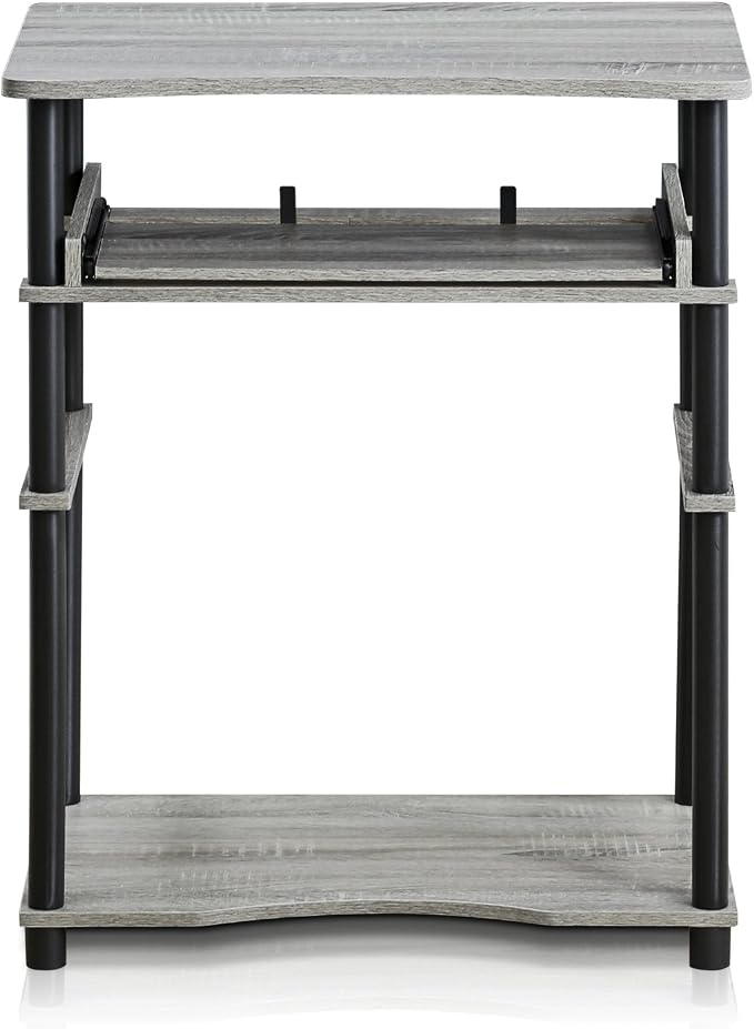 Furinno 10016GYW/BK Home Laptop Notebook Computer Desk, French Oak Grey/Black - Image 5