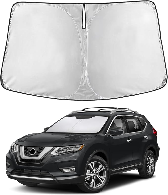 EcoNour Windshield Sunshade Compatible for Nissan Rogue (NOT for Rogue Sport) 2014-2018 2019 2020, Sun Visor for Front Window Sun Shade Cover, UV Heat Blocker & Protector, Car Accessories by EcoNour