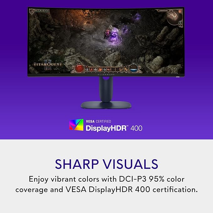 Alienware 34 Curved Gaming Monitor – AW3425DWM - 34-inch WQHD 180Hz 1ms Display, 1500R, AMD FreeSync Premium, VESA AdaptiveSync. - Image 4