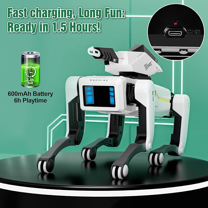 Shoot Robot Dog - Interactive STEM Pet with Voice Control, 30+ Actions & APP Programming, Durable Design for Kids Age 6+ (Compatible with iOS/Android) - Image 6