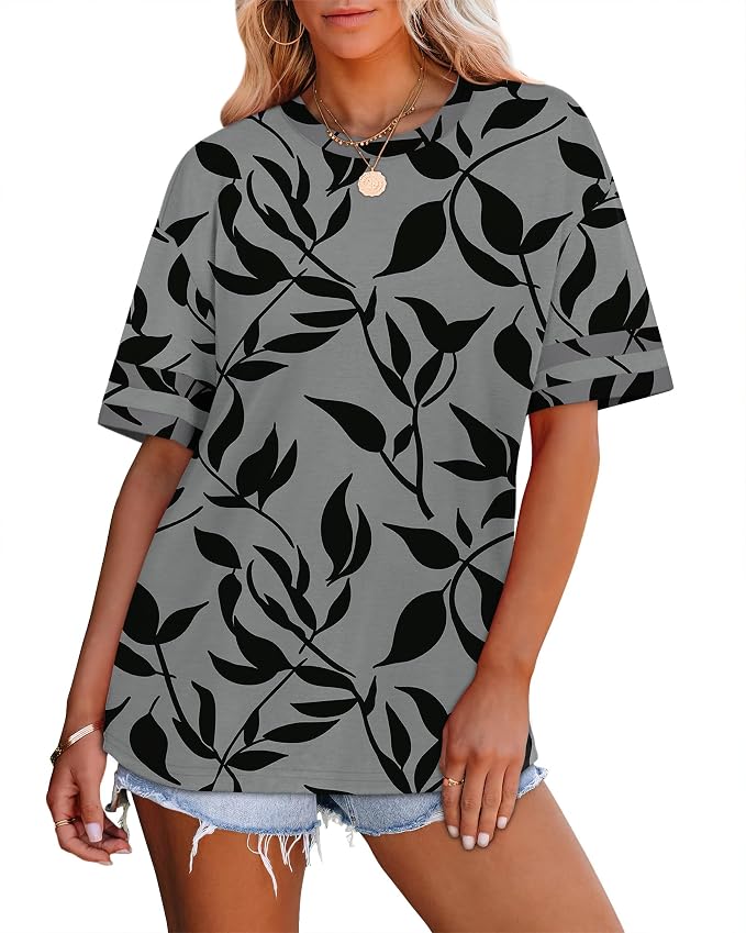 WIHOLL Womens T Shirts Loose Fit Short Sleeve Tees Crew Neck Color Block Summer Tops 2026 Fashion - Image 3