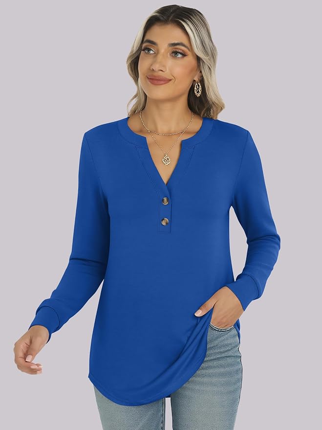 ANRABESS Women's Long Sleeve Shirts 2026 Spring Fashion Dressy Casual Tops Trendy Henley Blouses Cute Work Outfits Clothes - Image 6