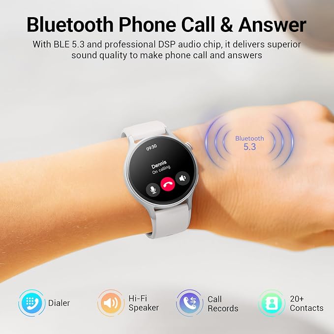 Fitpolo Smart Watch for Men Women,1.3" AMOLED Touchscreen Fitness Tracker, Make/Answer Calls, Heart Rate SpO2 Monitor, 3ATM Waterproof, Sleep & Activity Tracking Smartwatch for Android Phones iPhone - Image 3