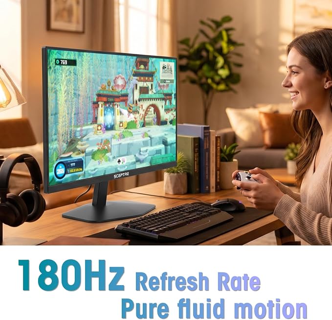 New! Sceptre 27-inch Prime Gaming Monitor DisplayPort x2 180Hz HDMI x2 180Hz Build-in Speakers, Machine Black 2027 (E275B-FW180T Series) - Image 6