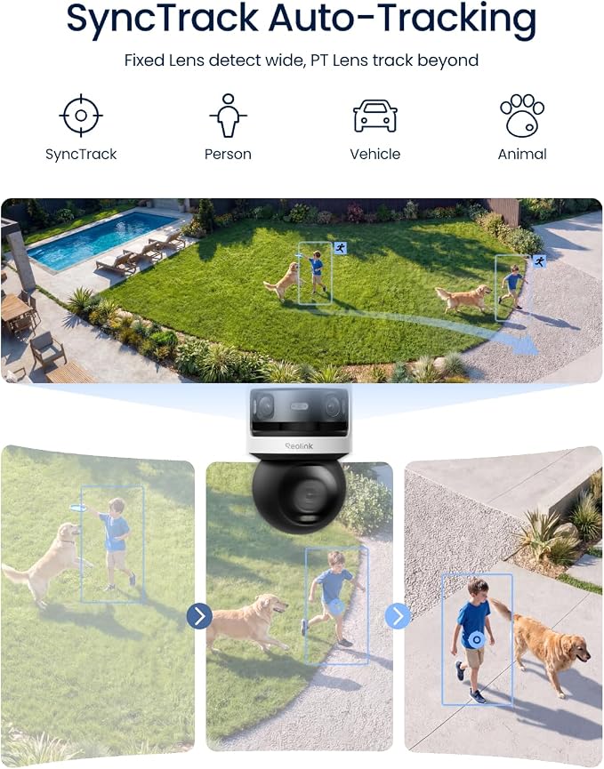 REOLINK OMVI 3i WiFi, 10MP+8MP 4K, Triple-Lens Outdoor Security Camera | 180° Panoramic + Pan-Tilt, SyncTrack&Auto Tracking, Dual-Band WiFi 6, Smart Detection, Local AI Video Search, No Monthly Fees - Image 3