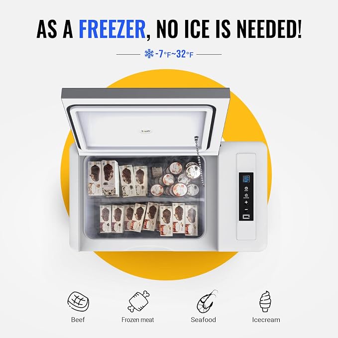 BougeRV 12 Volt Refrigerator With 23 Quart Cover, 12V Car Fridge 23 Quart Portable Freezer Compressor Cooler Compressor Freezer, 12/24V DC 110~240V AC, -8℉~50℉ for Truck RV SUV - Image 6