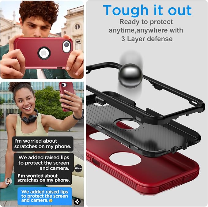 AICase for iPhone 17e/iPhone 16e Case 2026,Heavy Duty Drop Protection Full Body Rugged Shockproof/Drop Proof/Dust proof Military Protective Tough Durable Cell Phone Cover for iPhone 17e/16e 6.1_2 - Image 3