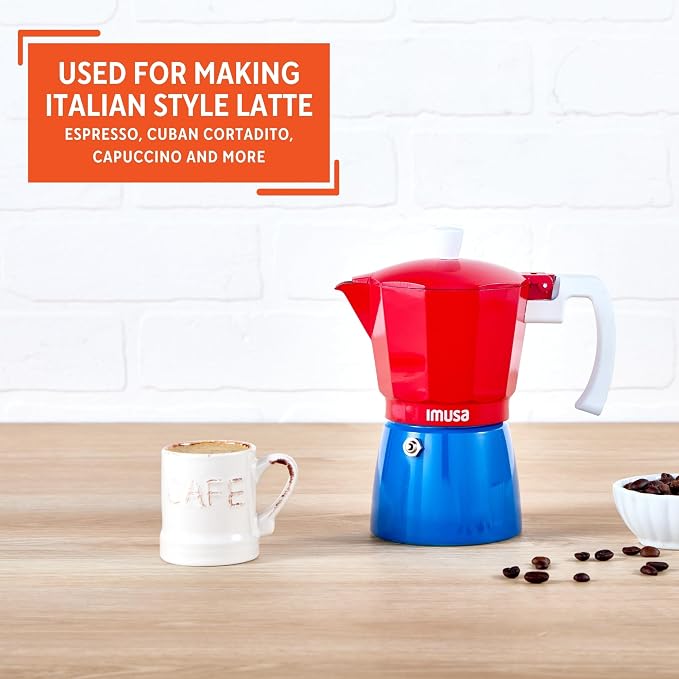 IMUSA 6 Cup Caribbean Cast Aluminum Stovetop Coffee Maker | Bare Cast Aluminum Finish, Soft-Touch White Handle, Ideal for Moka Drinks, Great for Family - Image 6