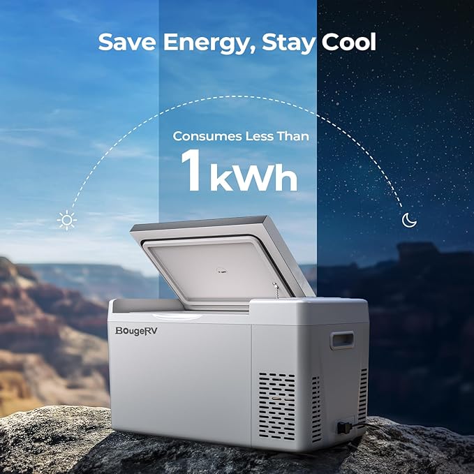 BougeRV 12 Volt Refrigerator 12V Car Fridge 23 Quart Portable Freezer Compressor Cooler 12/24V DC 110~240 Volt AC for Truck Van RV Camper SUV Travel Camping Road Trips Tailgating -7℉~50℉ - Image 6