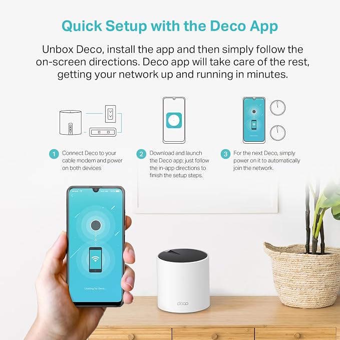 TP-Link Deco X55 AX3000 WiFi 6 Mesh System - Covers up to 4500 Sq.Ft, Replaces Wireless Router and Extender, 3 Gigabit Ports per Unit, Supports Ethernet Backhaul, Deco X55(2-Pack) - Image 8