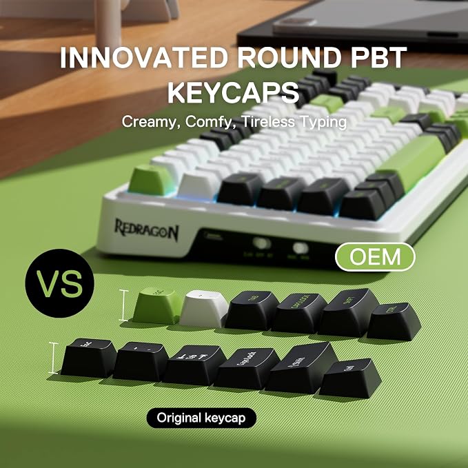 Redragon K686 PRO Wireless RGB Gasket Gaming Mechanical Keyboard, Easy Knob | Multi-Function Control Wheel, 0-Delay Tri-Mode, Cushioned 5-Layer Noise Dampening for Creamy Thocky Sound, Practical 98 Keys - Image 4