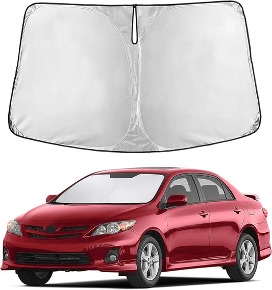 EcoNour Windshield Sunshade Compatible for Toyota Corolla 2009-2011 2012 2013 LE, XLE, S, XRS Sun Visor for Front Windshield & Window Sun Shade Cover, UV Heat Blocker & Protector, Car Accessories by EcoNour