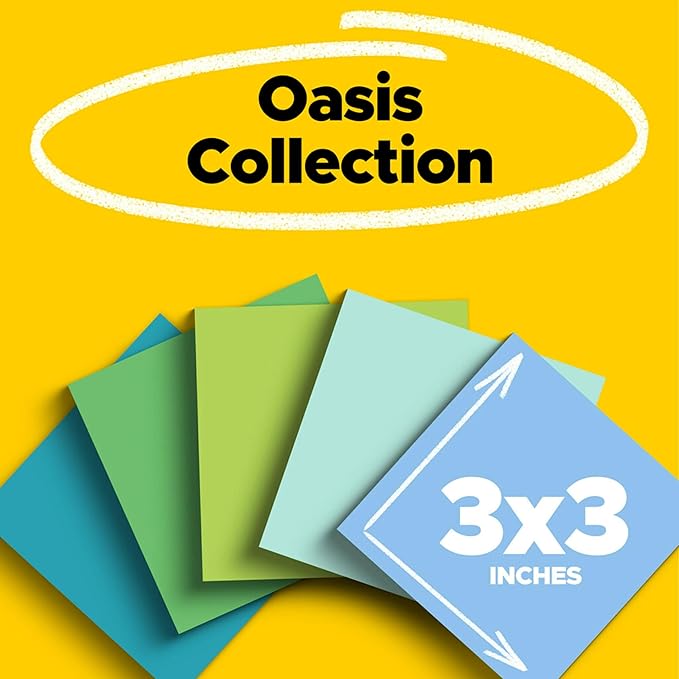 Post-it 100% Recycled Super Sticky Notes, 3 x 3 in, Pastels, 12 Pads | School Supplies and Office Products, 2X the Sticking Power - Image 2