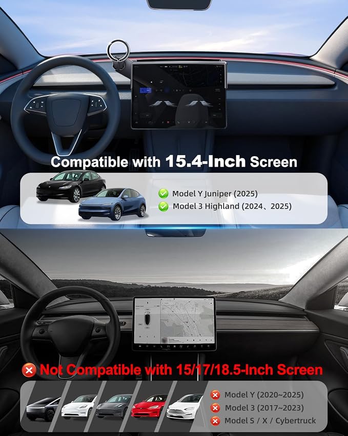 pop-tech Magnetic Car Mount for Tesla Model 3 Highland 2024 2025 & Model Y Juniper 2025 (Standard) 15.4-Inch Screen: for MagSafe Strong Magnets Cell Phone Holder for iPhone - Image 2