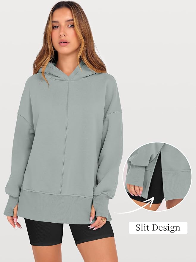 ANRABESS Womens Oversized Hoodies Long Sleeve Fleece Side Slit Hooded Sweatshirts Pullover 2026 Fall Outfits Y2K Clothes - Image 7