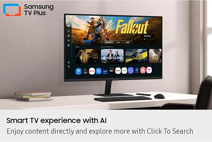 Samsung 32” Smart Monitor M7 (M70F) 4K UHD Display, Samsung Vision AI, Smart TV Apps, Gaming Hub, USB-C, HDMI and USB-A, Black, LS32FM702UNXZA, 2025 - Image 5