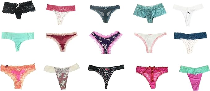 jooniyaa Thongs for Women Variety Pack 20 Pairs – Assorted Lace G-String T-Back Panties, Soft Breathable Underwear XS-3XL - Image 5
