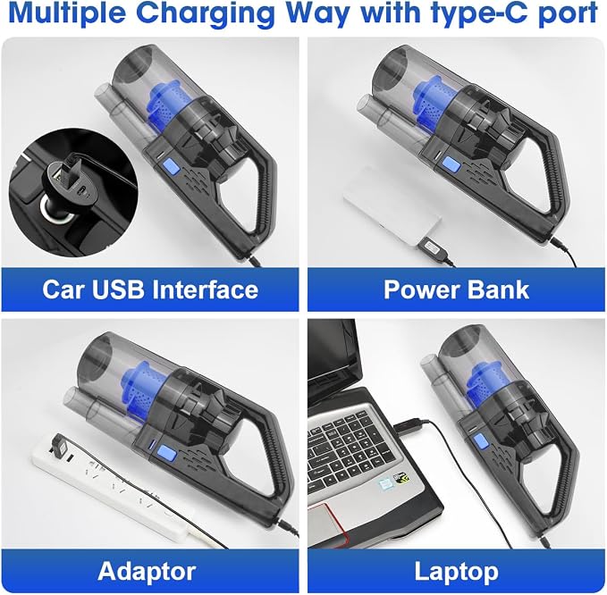 Car Cleaning Kit, Car Interior Detailing Kit with High Power Handheld Vacuum Cordless Rechargeable, Detailing Brush Set, Windshield Cleaner, Complete Auto Accessories for Men, Women Gift - Image 5