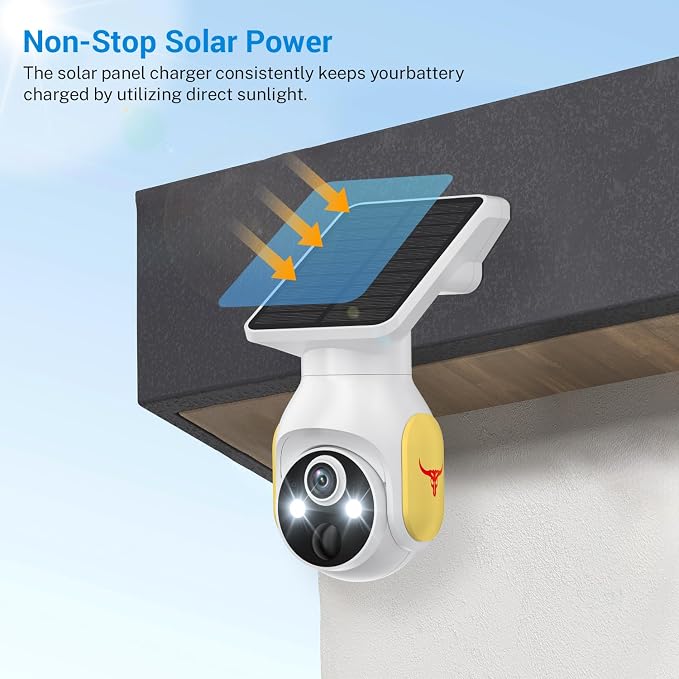 1080p Security Camera Wireless with Solar Panel, AI Human Detection, 2-Way Audio, Color Night Vision, Cloud Storage (Sold Separately), Indoor/Outdoor Surveillance Bullet Cam - Image 4