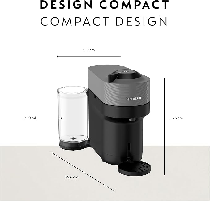 Nespresso Vertuo Pop+ Coffee and Espresso Maker by Breville, Dark Grey - Image 9