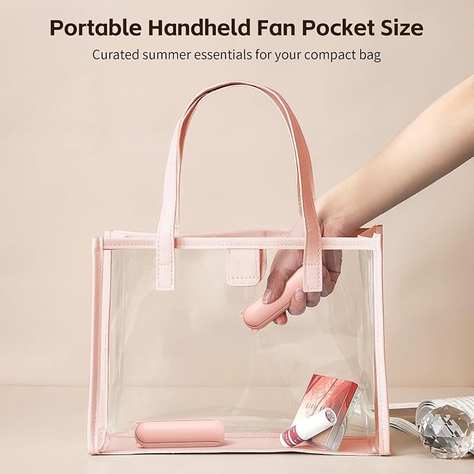 Morelax Portable Fan, Mini Handheld Fan with Power Bank, Cute USB Rechargeable Pocket Fan, Foldable Small Cooling Fan with LED Light, Personal Travel Fan,Summer,Beach Essentials,Summer Gift for Women - Image 2