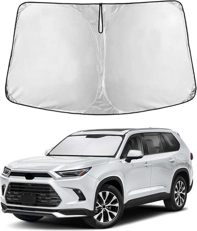 EcoNour Windshield Sunshade Compatible for Lexus TX/Toyota Grand Highlander 2024 2025 2026 XLE, MAX, Limited, Platinum, Sun Visor for Front Window Sun Shade Cover, Blocker&Protector, Car Accessories by EcoNour