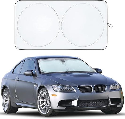 EcoNour Car Windshield Sunshade | Blocks 99% Heat & Keeps Interior Cool | Universal Fits Cars, SUVs, Trucks | Automotive Sun Screen, Visor & Car Accessories for Summer | Medium (64x32 Inches) by EcoNour