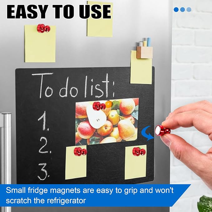 LOVIMAG Fridge Magnets 20Pcs, Magnet for Refrigerator Whiteboard, Red | Small Strong Neodymium Metal Cute Push Pin for Classroom, Kitchen, Accessories Decorative, Office, Calendar - Image 5