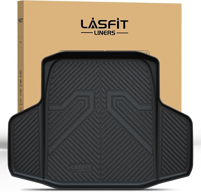 LASFIT Trunk Mat for Honda Accord Seden 2026 2025 2024 2023 2022 2021 2020 2019 2018 (Gasoline & Hybrid), All Weather TPE Custom Fit Accord Trunk Liner Trunk Tray Cargo Liner Accessories, Black by LASFIT