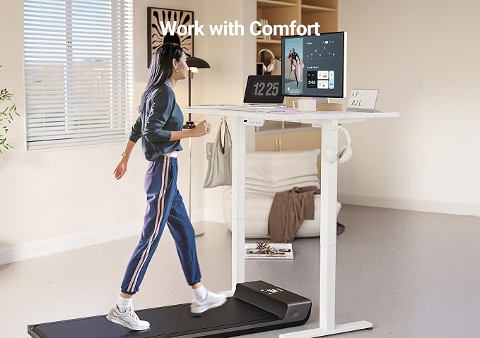 YDN 32 x 19 Inch White Electric Standing Desk | Adjustable Height, Sit Stand, Cable Management, Ergonomic, Home Office - Image 5