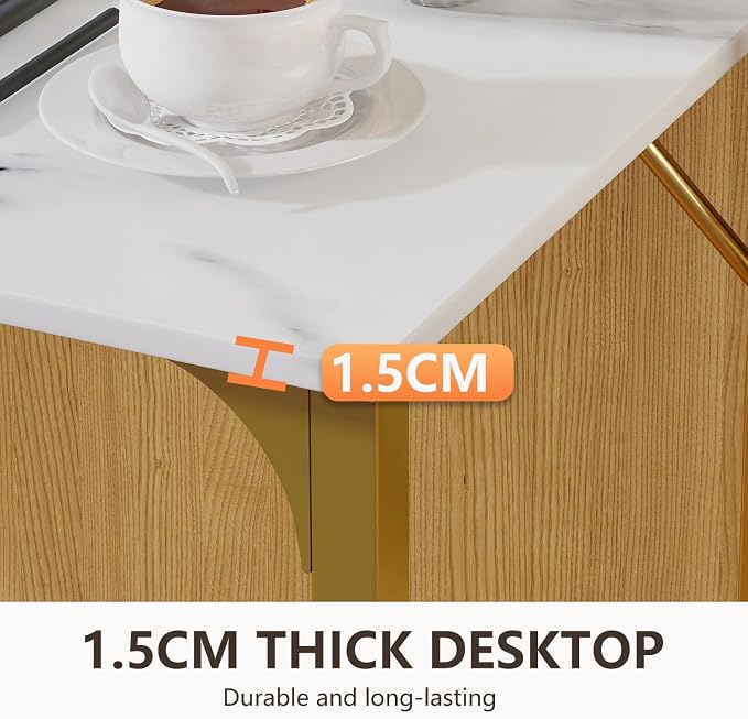 BestOffice Computer Desk,Home Office Desk, Modern Simple Style for Home Office Study Writing (Gold, 63 Inch) - Image 7