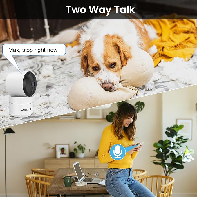 Indoor Security Cameras, Alexa Camera for Baby/Elderly/Pet Monitoring | AI Smart Detection & Alarm, 2-Way Audio, Night Vision, 2.4G WiFi App Control, Cloud & SD Card Storage, 3 Pack - Image 9