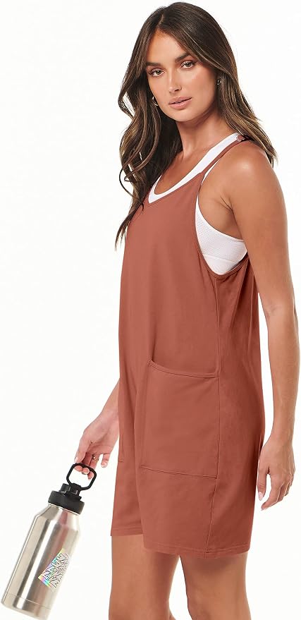 ANRABESS Womens Rompers Summer Casual Loose Sleeveless Overalls Spaghetti Strap Shorts Jumpsuit 2026 Beach Vacation Clothes - Image 5