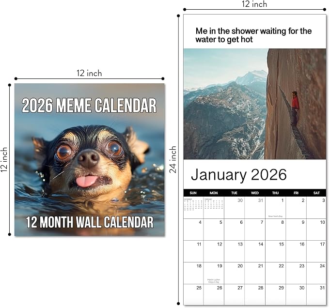2026 Memes Wall Calendar | 12 Months of Hillarious Memes/Jokes to Keep You Laughing All Year, Funny White Elephant Gift For Him or Her, Give Them Something That Will Make Them Smile - Image 5