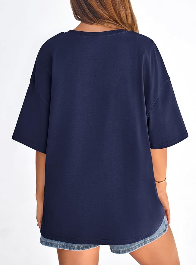 PRETTYGARDEN Womens 2026 Spring Going Out Tops Casual Short Sleeve Crewneck Loose Fit Basic Oversized T Shirts Summer Outfits - Image 5